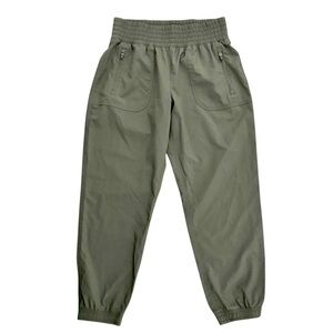 Old Navy Green Stretchtech Quick Dry Joggers Front Zip Pockets Elastic Waistband